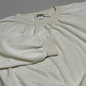 Knit Knax Vintage Cream Velour Relaxed Fit Sweatshirt Womens Size Large